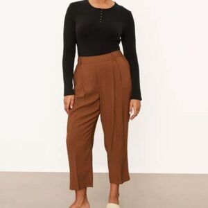 Vince Tan Stove Pipe Pull On Pants Trousers